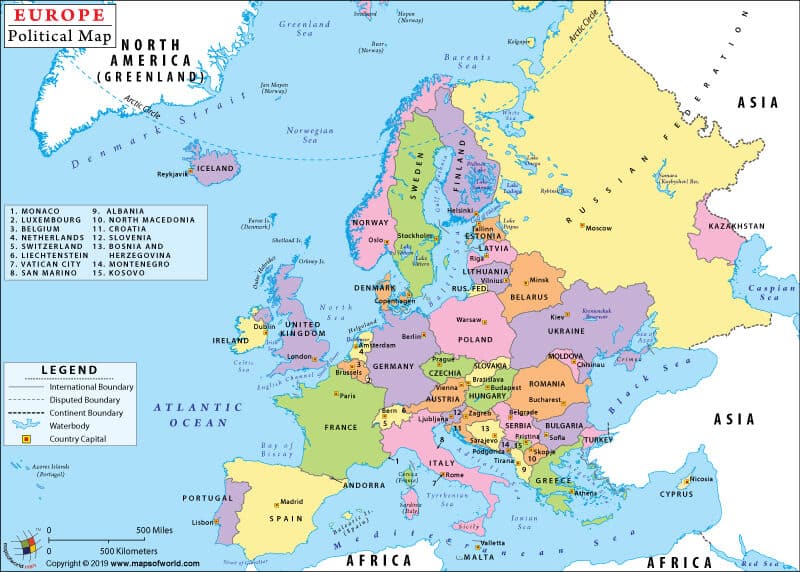 यूरोप का राजनीतिक मानचित्र