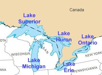 उत्तरी अमेरिका की महान झीलें