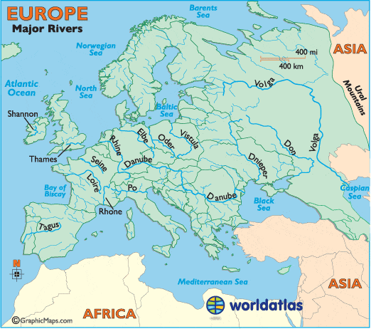 Major rivers of europe