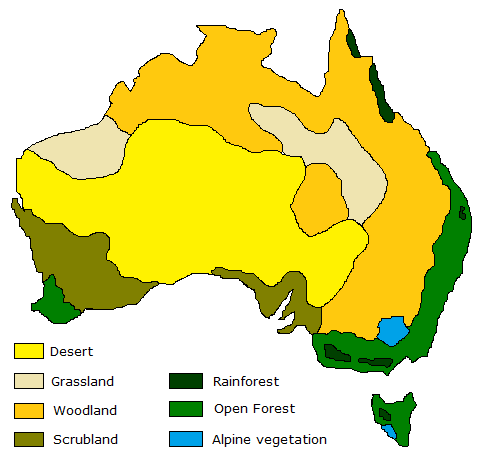 प्राकृतिक वनस्पति ऑस्ट्रेलिया