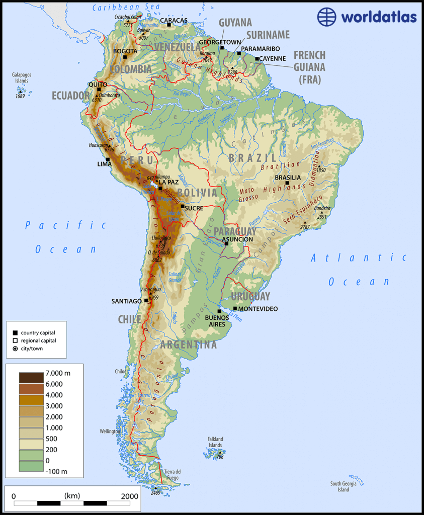 South america physical
