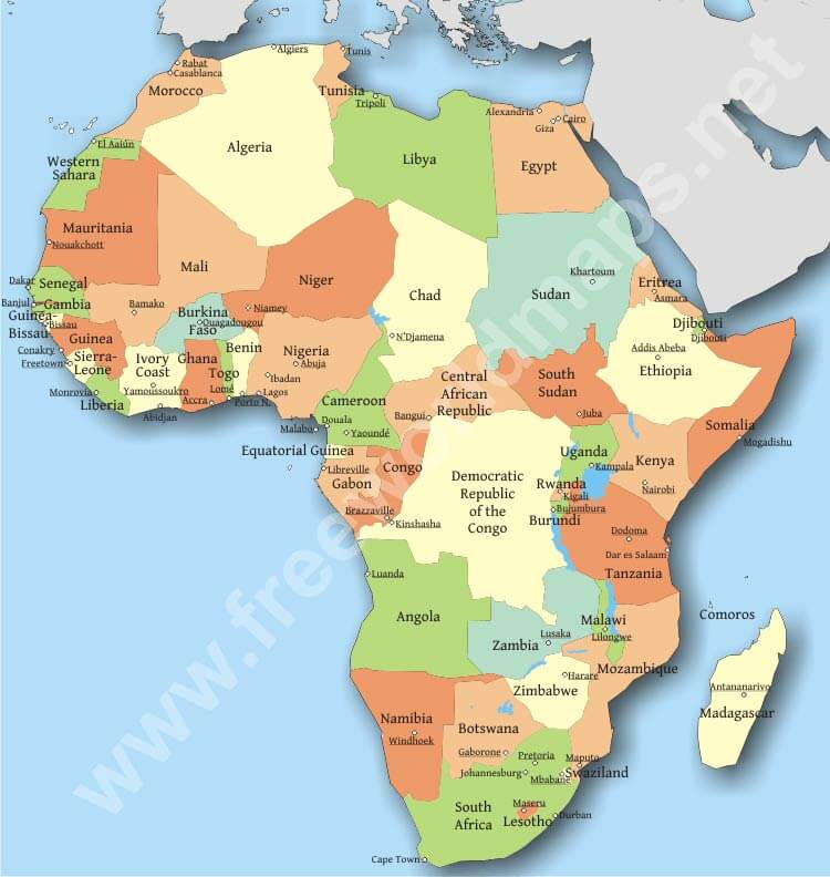 अफ़्रीका का राजनीतिक मानचित्र