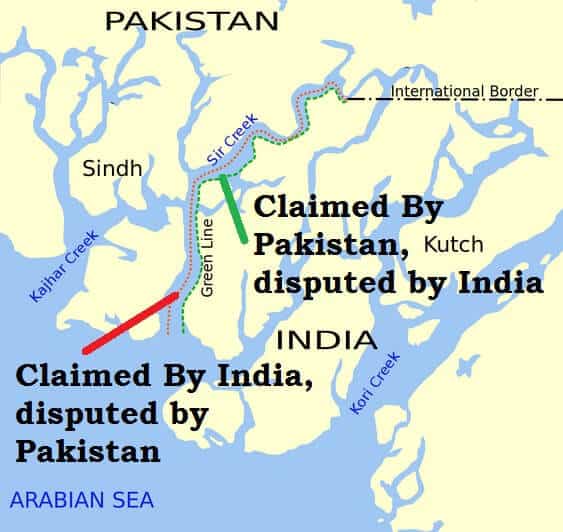 Sir Creek india pakistan disputed