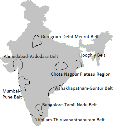 major industrial regions of India upsc