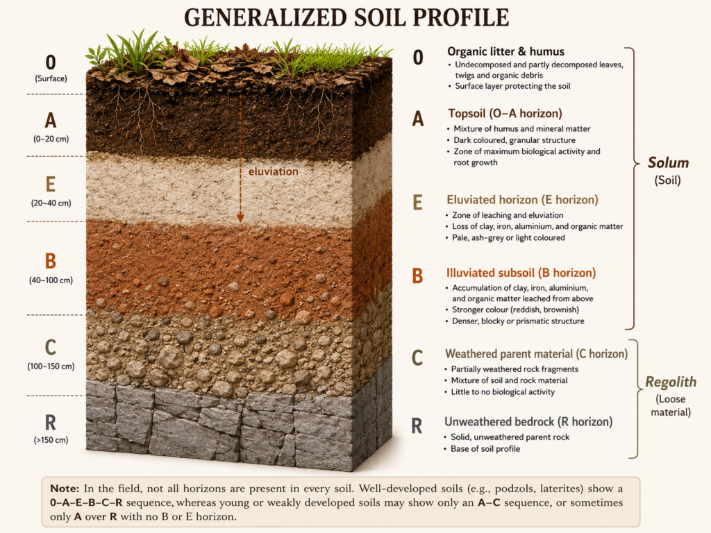 Generalized soil profile diagram