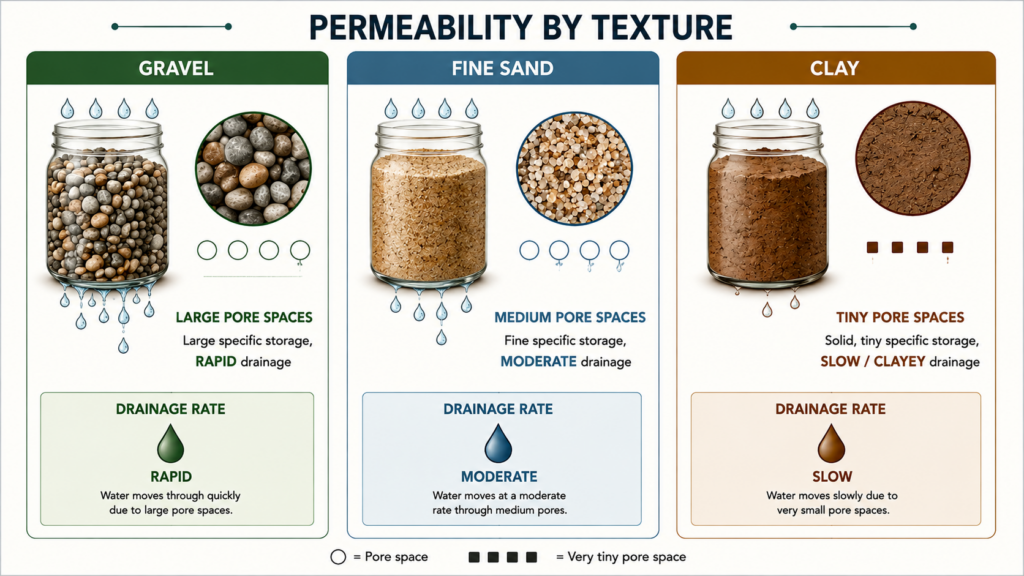 Permeability by texture infographic