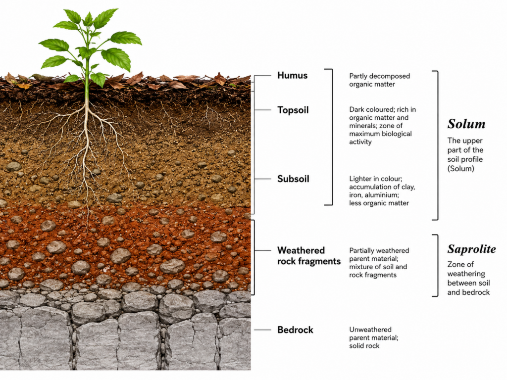 Regolith, Solum, and Saprolite