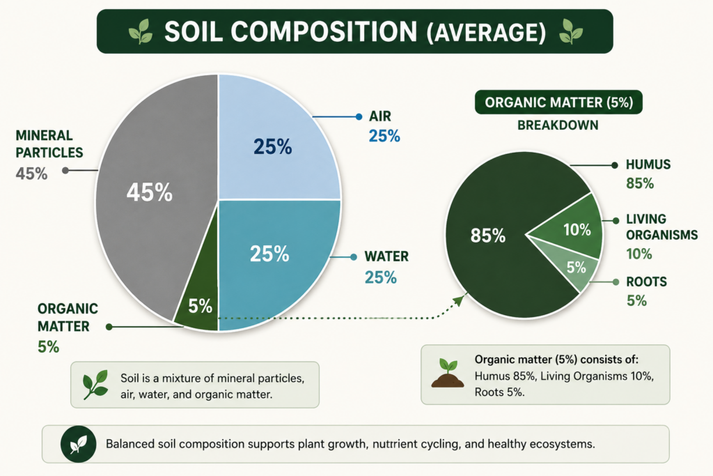 Soil composition and organic matter breakdown