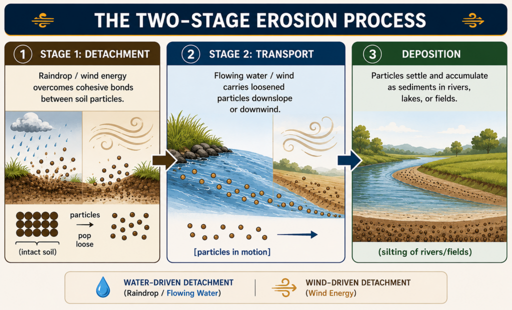 The two-stage erosion process
