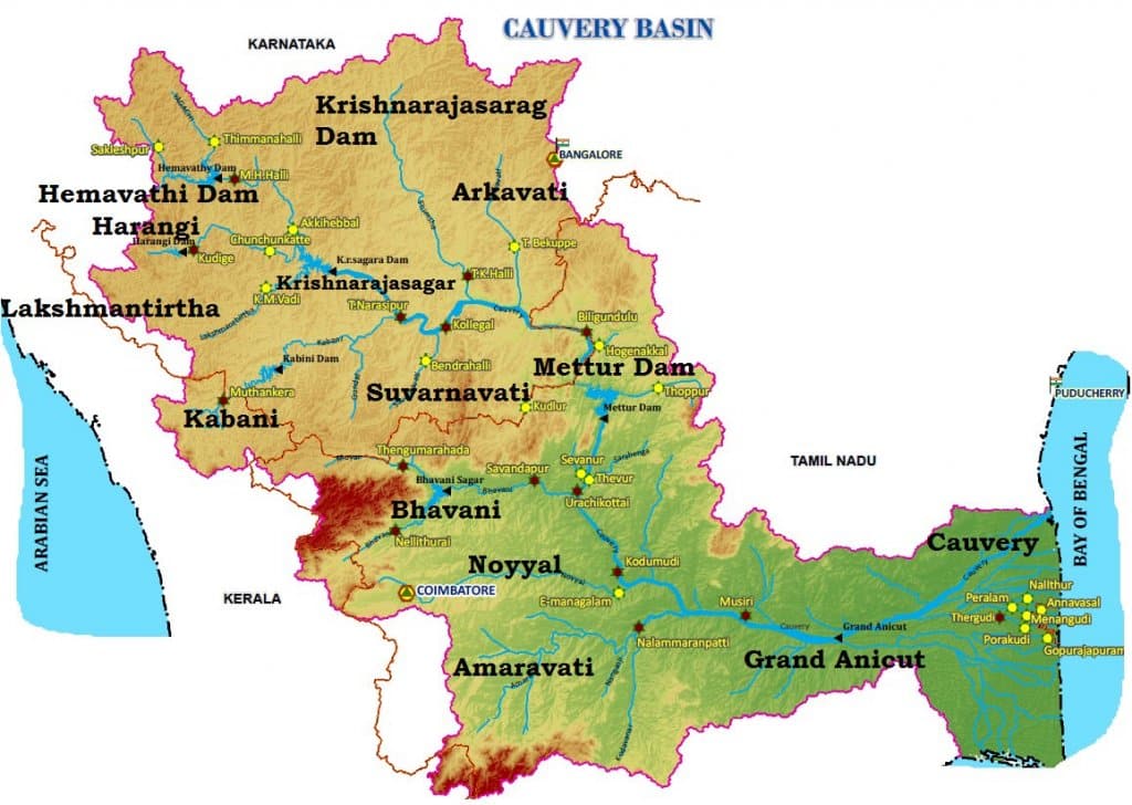 कावेरी नदी प्रणाली (कावेरी नदी) - यूपीएससी