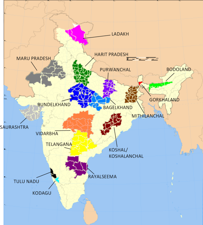 Demand for New states in india