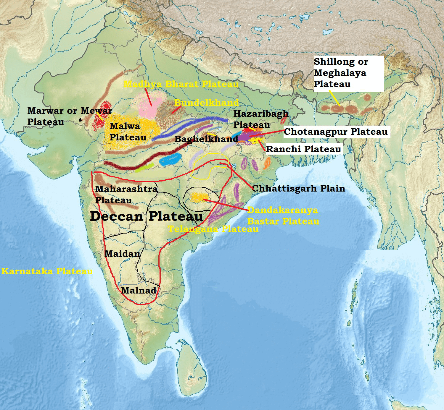 plateau in india list