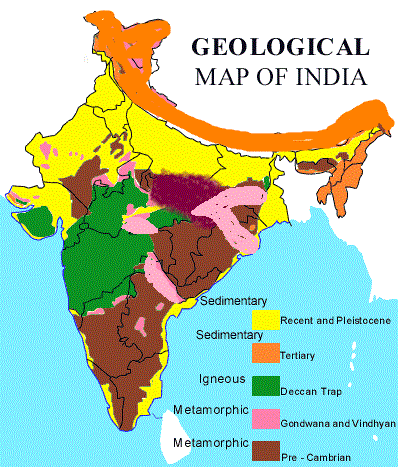 भारत का रॉक सिस्टम भूवैज्ञानिक इतिहास