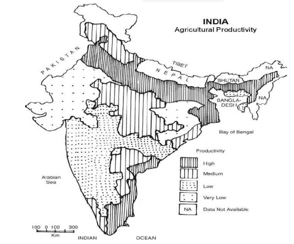 agricultural productivity in india map