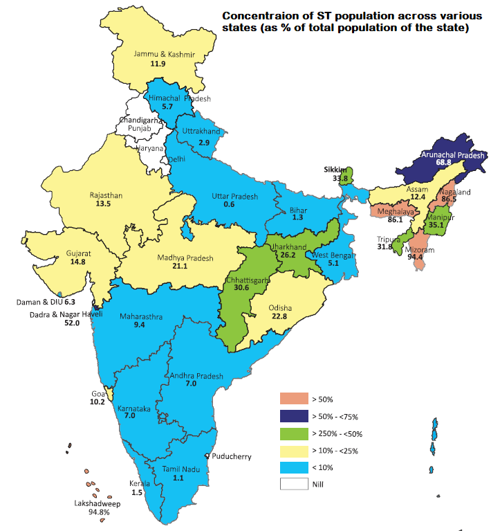 concentration of sc st population map