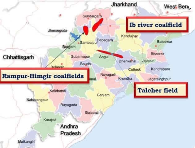 Gondwana Coalfields in Odisha upsc