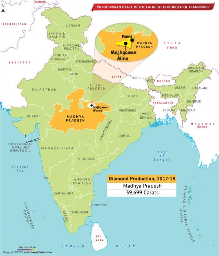 Madhya Pradesh comprising Panna belt Diamond Mines UPSC