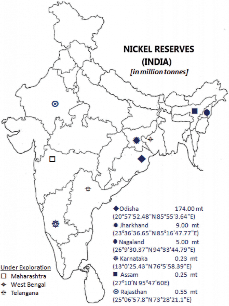 Nickel reserves in india upsc map