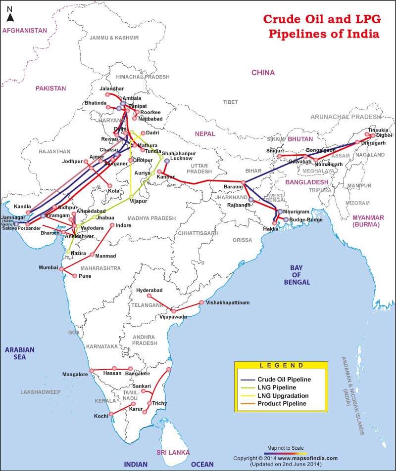 कच्चे तेल-एलपीजी-पाइपलाइन-भारत