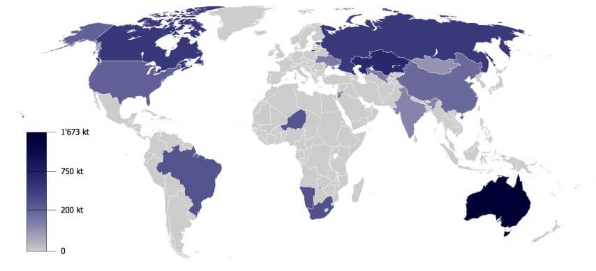 uranium distribution in world upsc