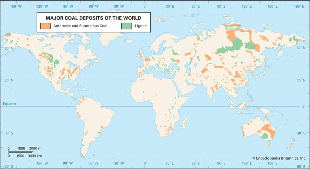 coal distribution in world upsc