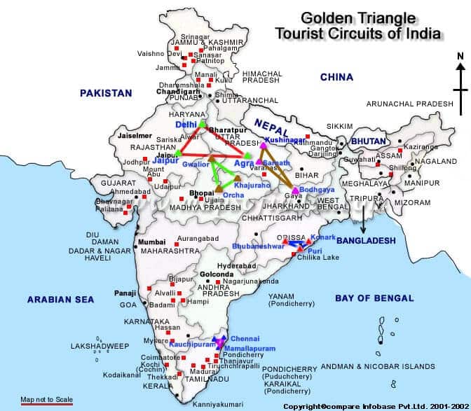 golden triangle tourism map