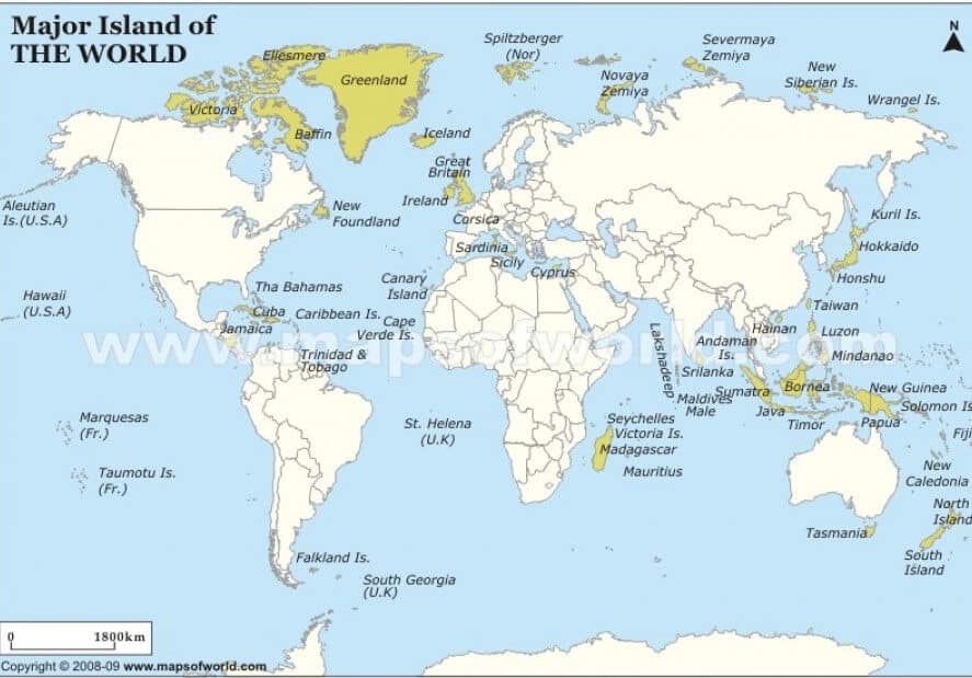 विश्व के प्रमुख द्वीप