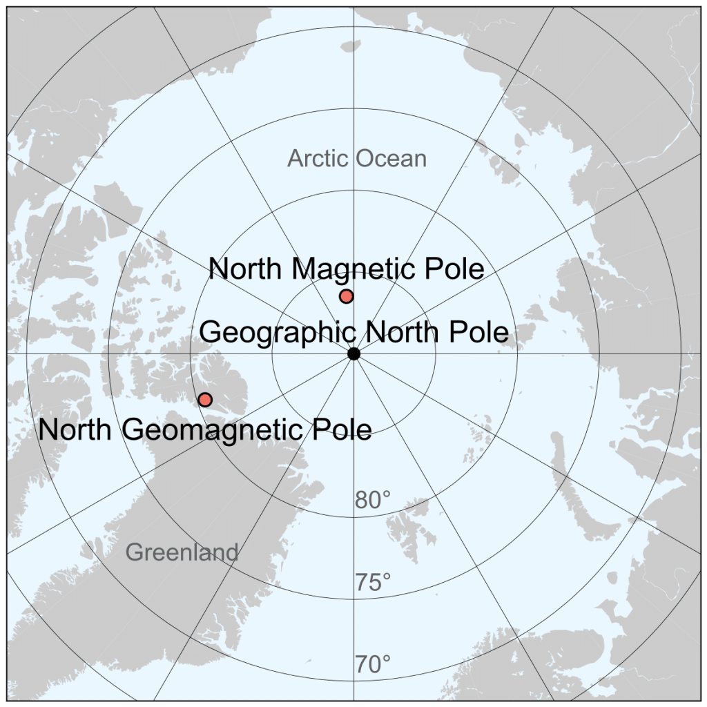 geomagnetic north pole