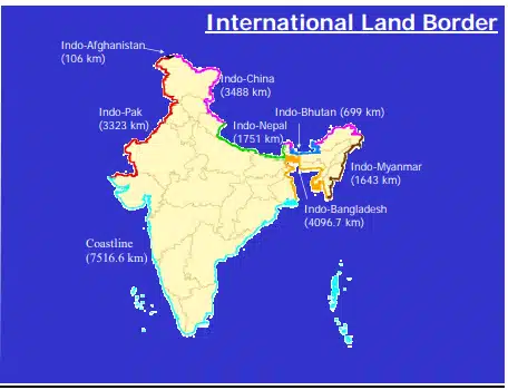 international boundaries of india