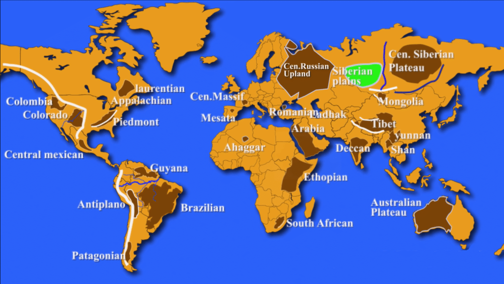 Major Plateaus of the World