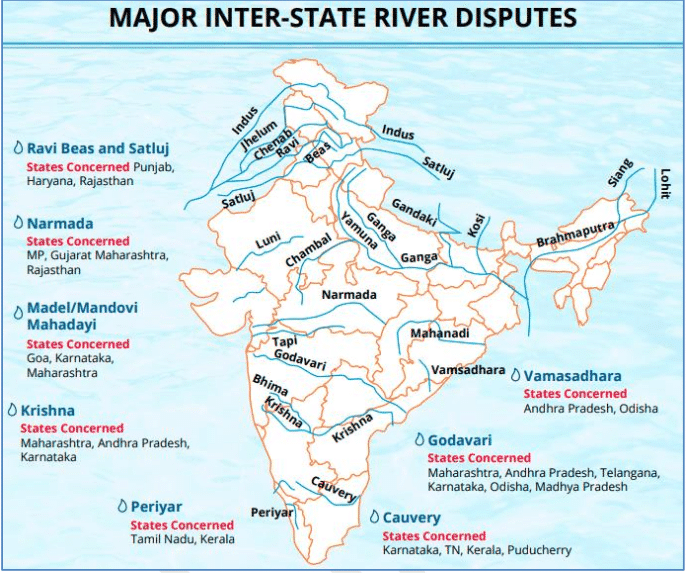 inter state water disputes UPSC