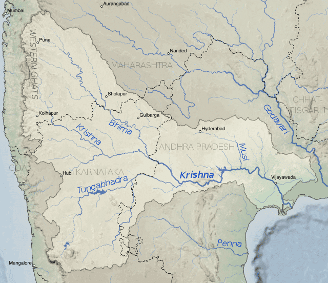कृष्णा नदी का नक्शा
