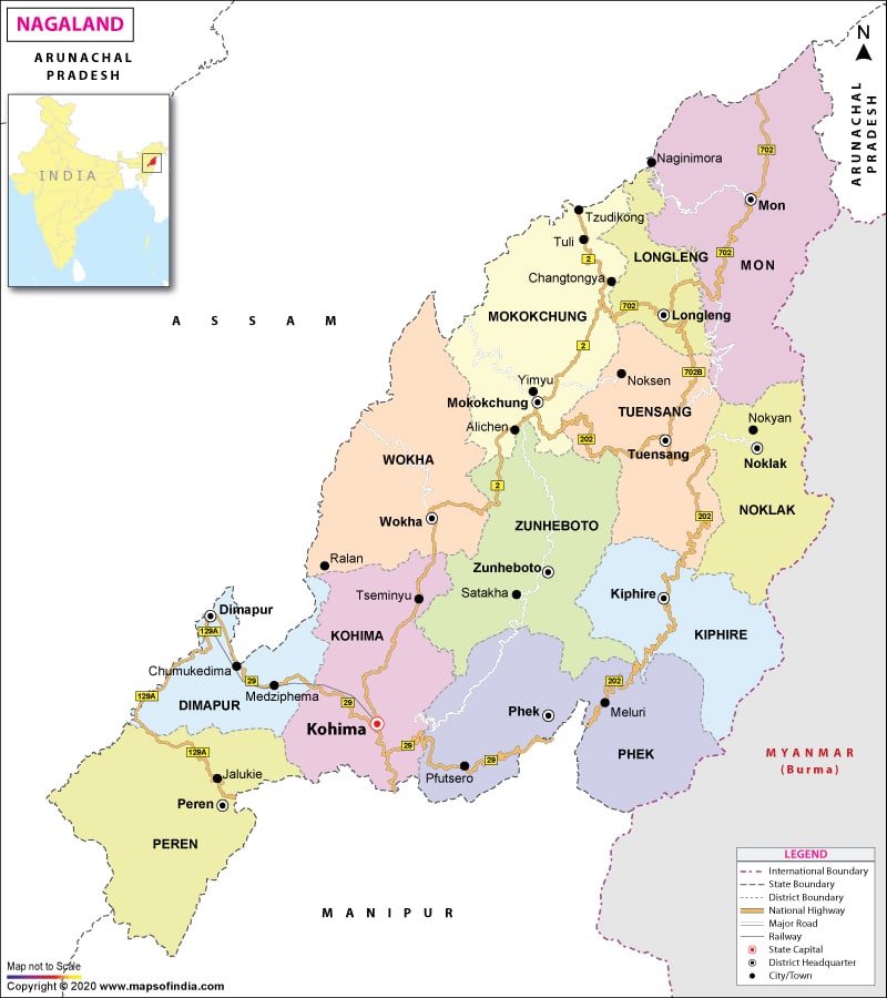 नागालैंड मानचित्र