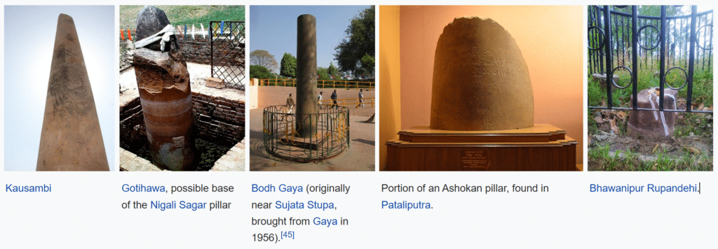 Fragments of Pillars of Ashoka, without Ashokan inscriptions