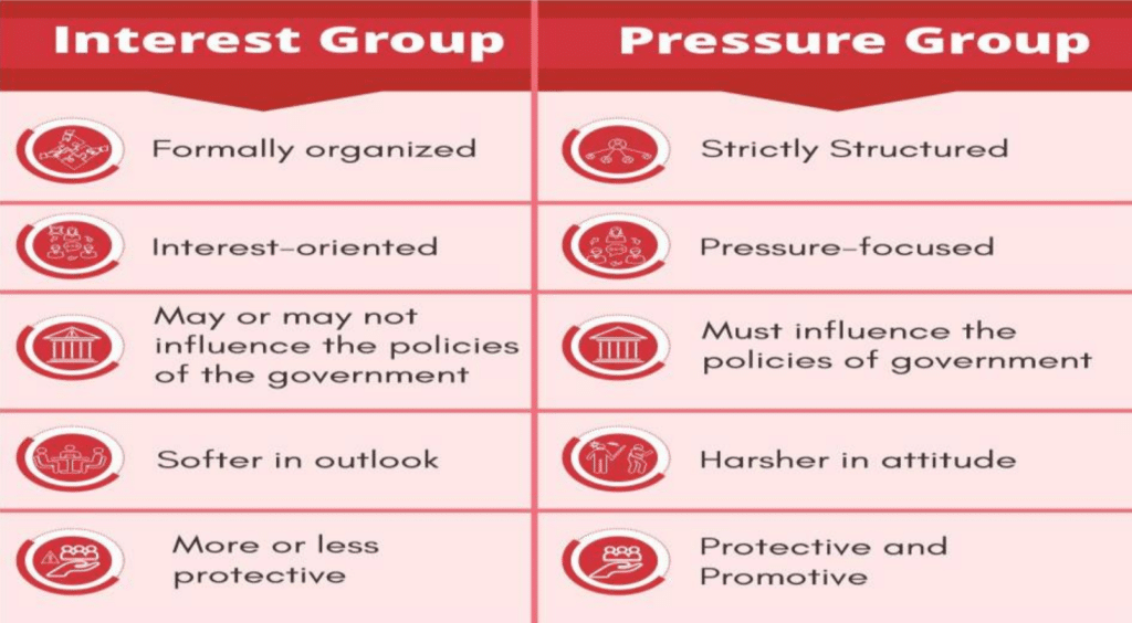 Interest Groups vs Pressure Groups
