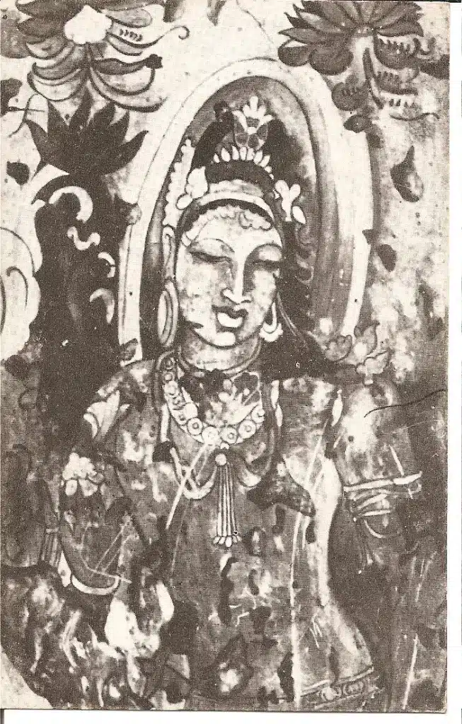 Painting of a Bodhisattva in Bagh Cave 2