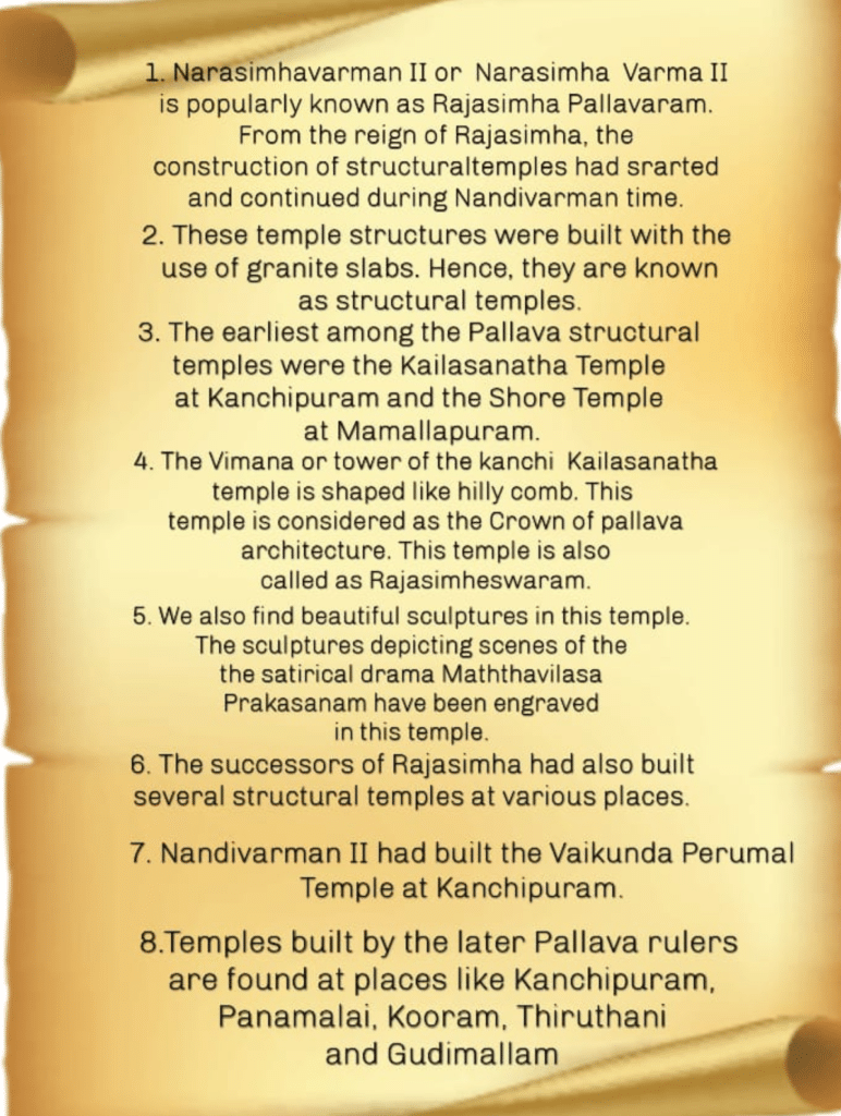 Rajasimha and Nandivarman Style of Temple Architecture