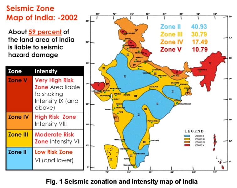 Regions of Earthquake Zones