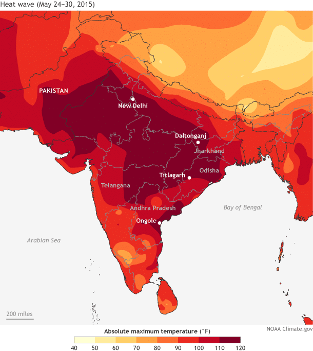 भारत में गर्मी की लहरें