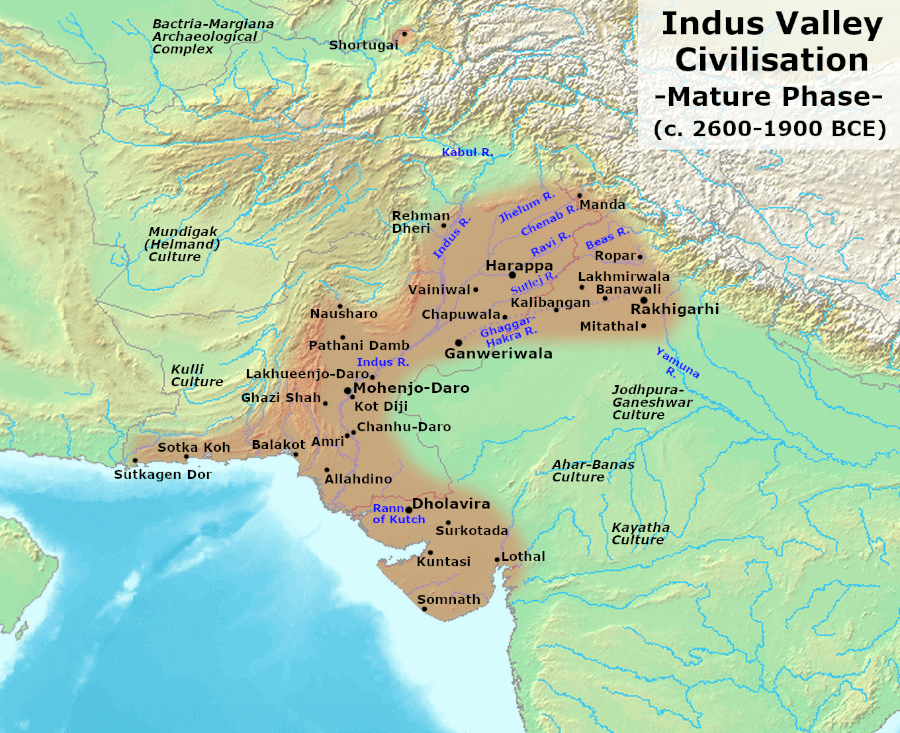 सिंधु घाटी सभ्यता के महत्वपूर्ण स्थल