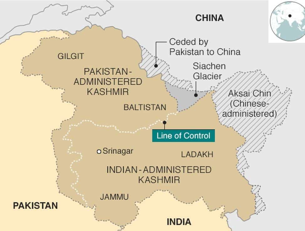 जम्मू कश्मीर का विवादित नक्शा