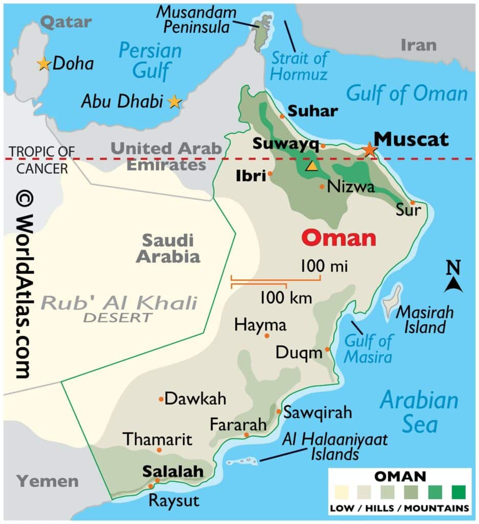 ओमान मानचित्र