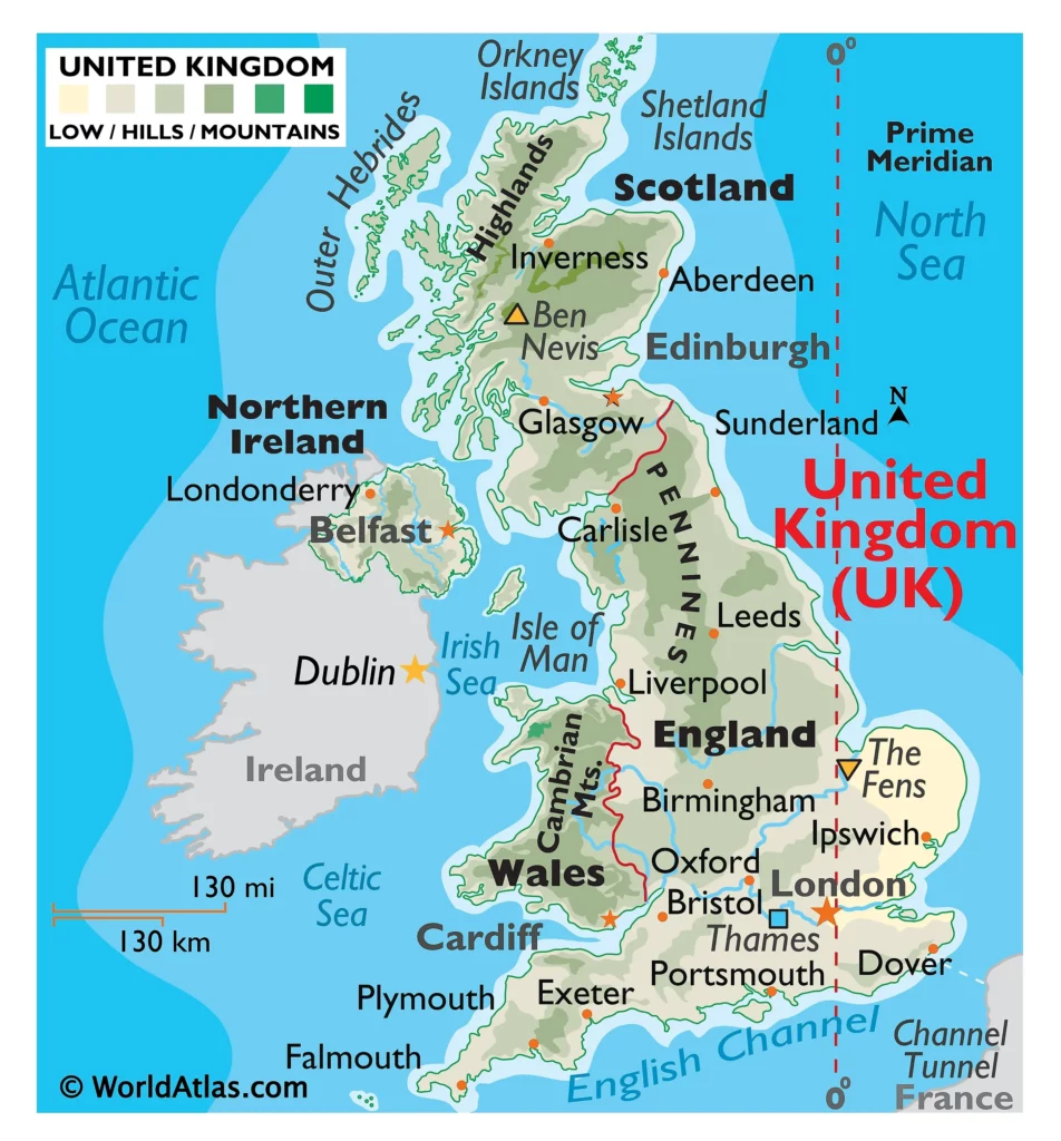 ब्रिटेन का नक्शा