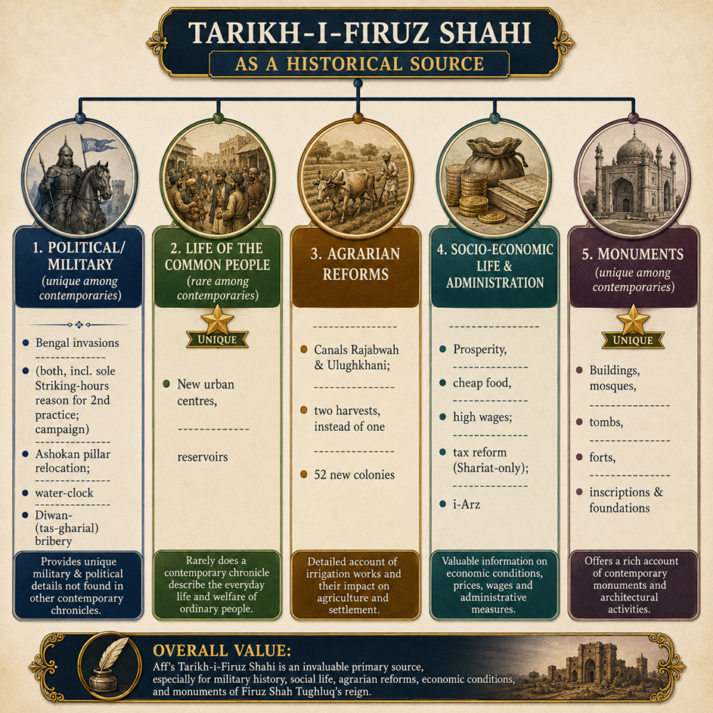 Tarikh-i-Firuz Shahi overview chart