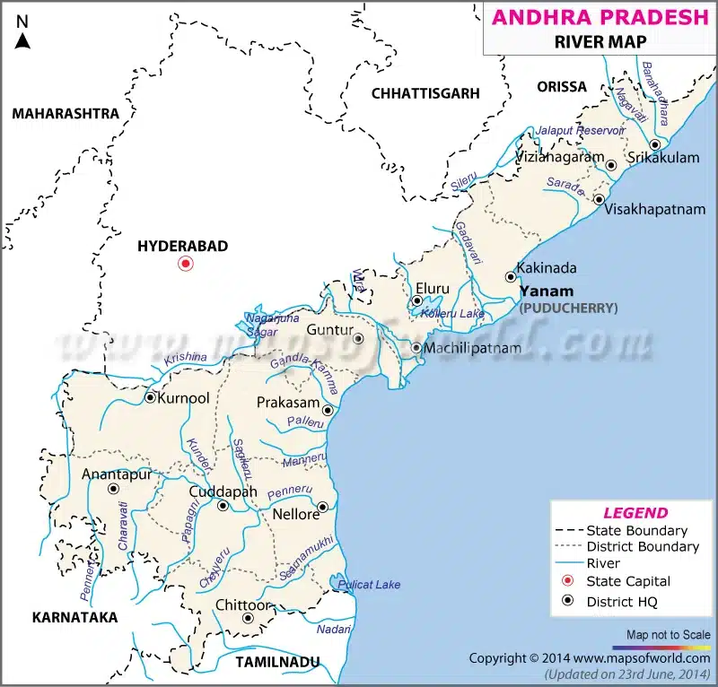 आंध्र प्रदेश नदी का नक्शा