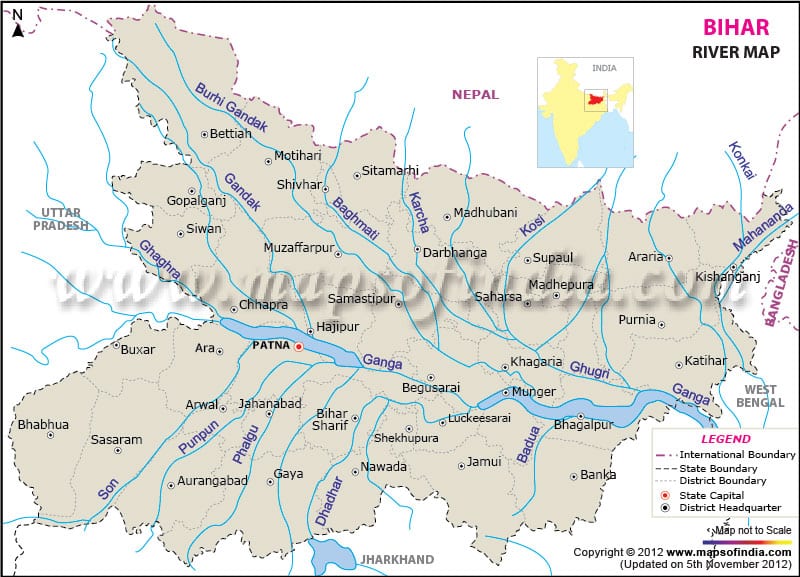 bihar river map