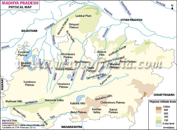madhya pradesh physical map