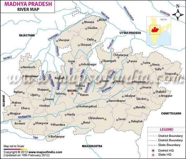 madhya pradesh river map