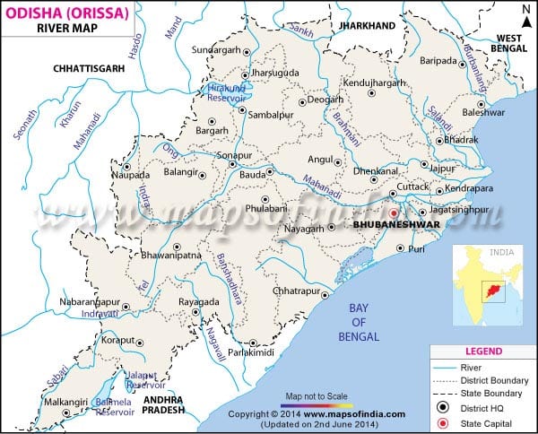 orissa river map