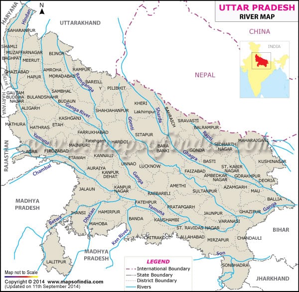 uttar pradesh river map